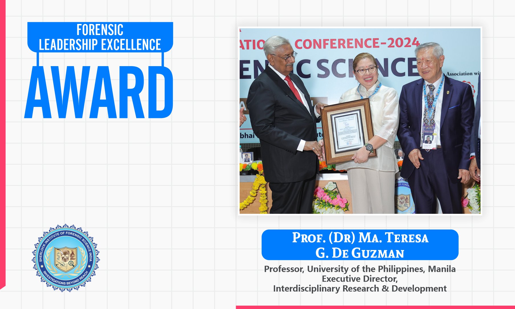 Prof. (Dr.) Ma. Teresa G. De Guzman : Forensic Leadership Excellence Award 2024